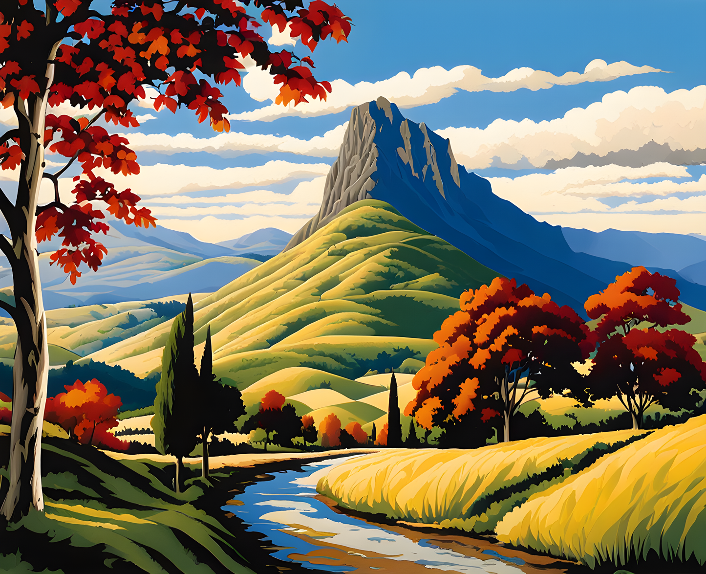 Painting by Numbers Kit of New-Zealand Country PD (66) - Te Mata Peak, Hawke’s Bay