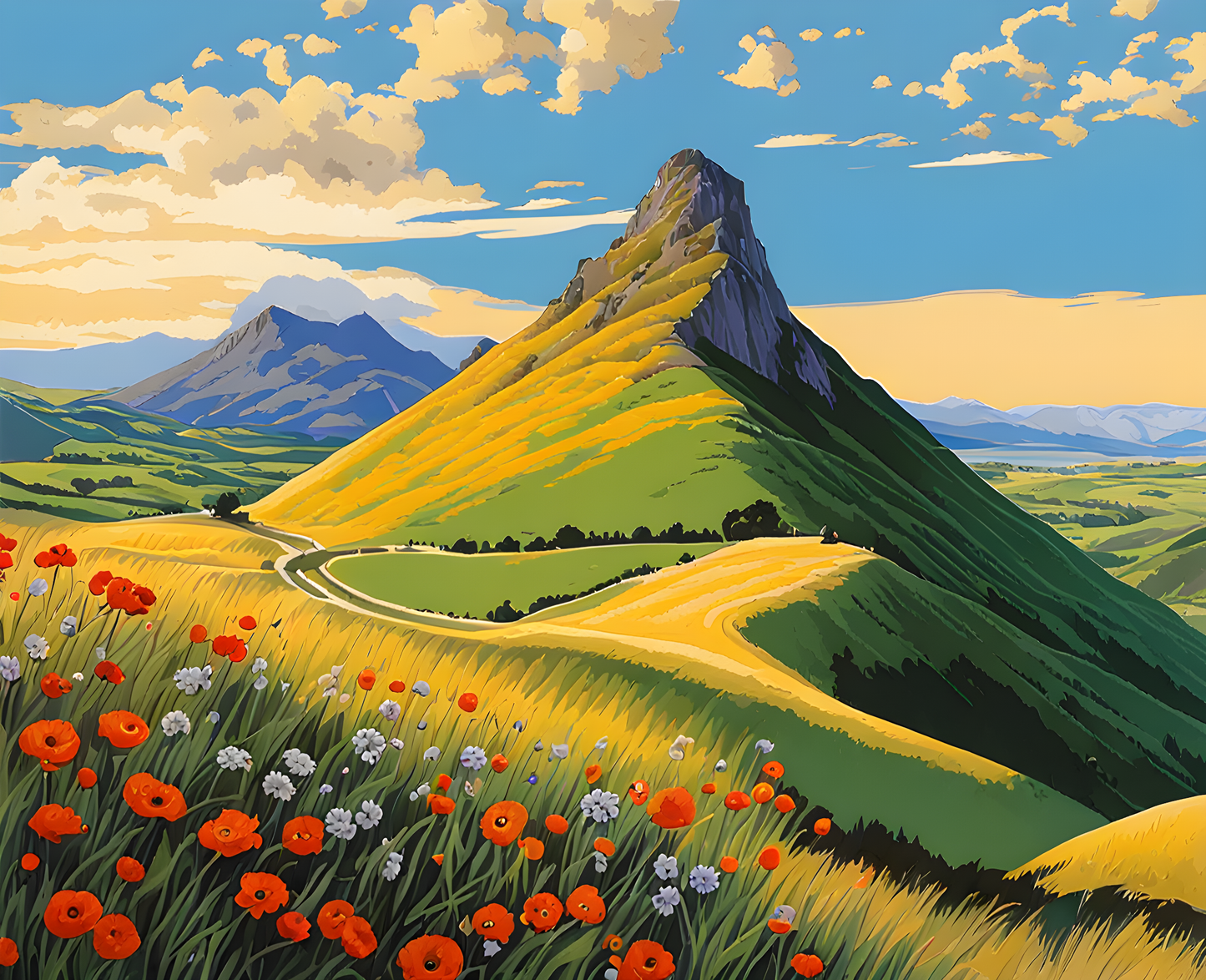 Painting by Numbers Kit of New-Zealand Country PD (63) - Te Mata Peak, Hawke’s Bay