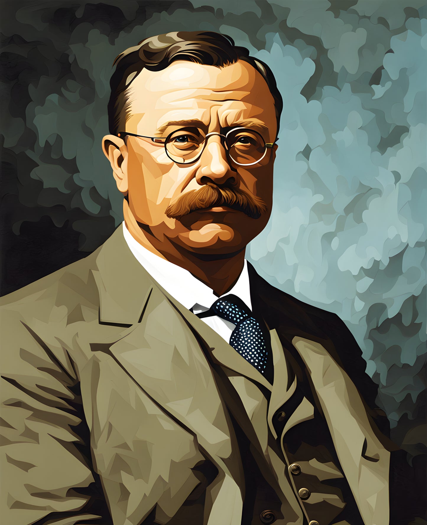 USA Presidential Portraits PD (34) - Teddy Roosevelt - Van-Go Paint-By-Number Kit