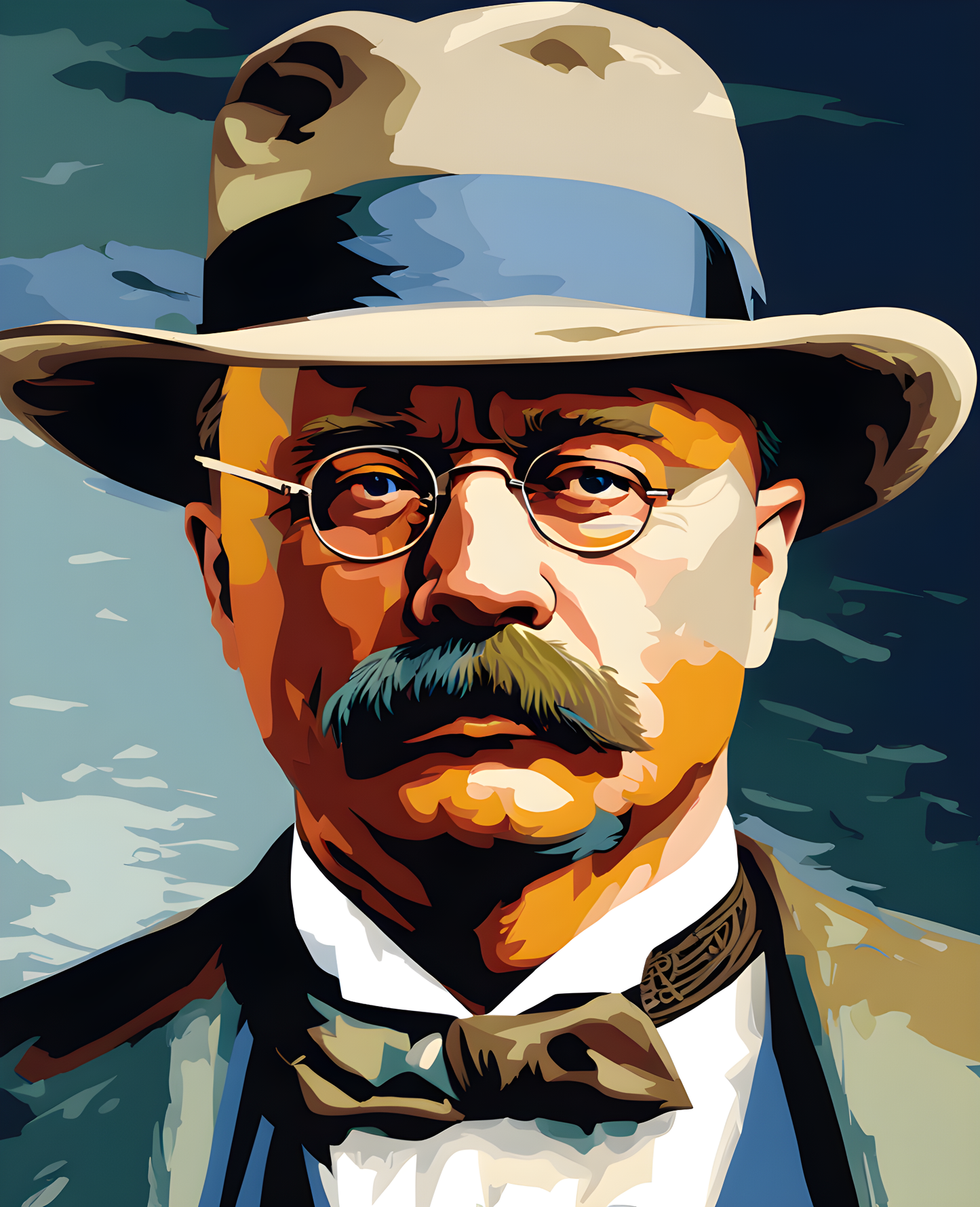 USA Presidential Portraits PD (29) - Teddy Roosevelt - Van-Go Paint-By-Number Kit