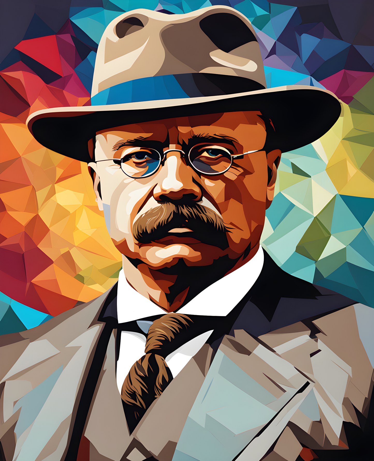 USA Presidential Portraits PD (27) - Teddy Roosevelt - Van-Go Paint-By-Number Kit