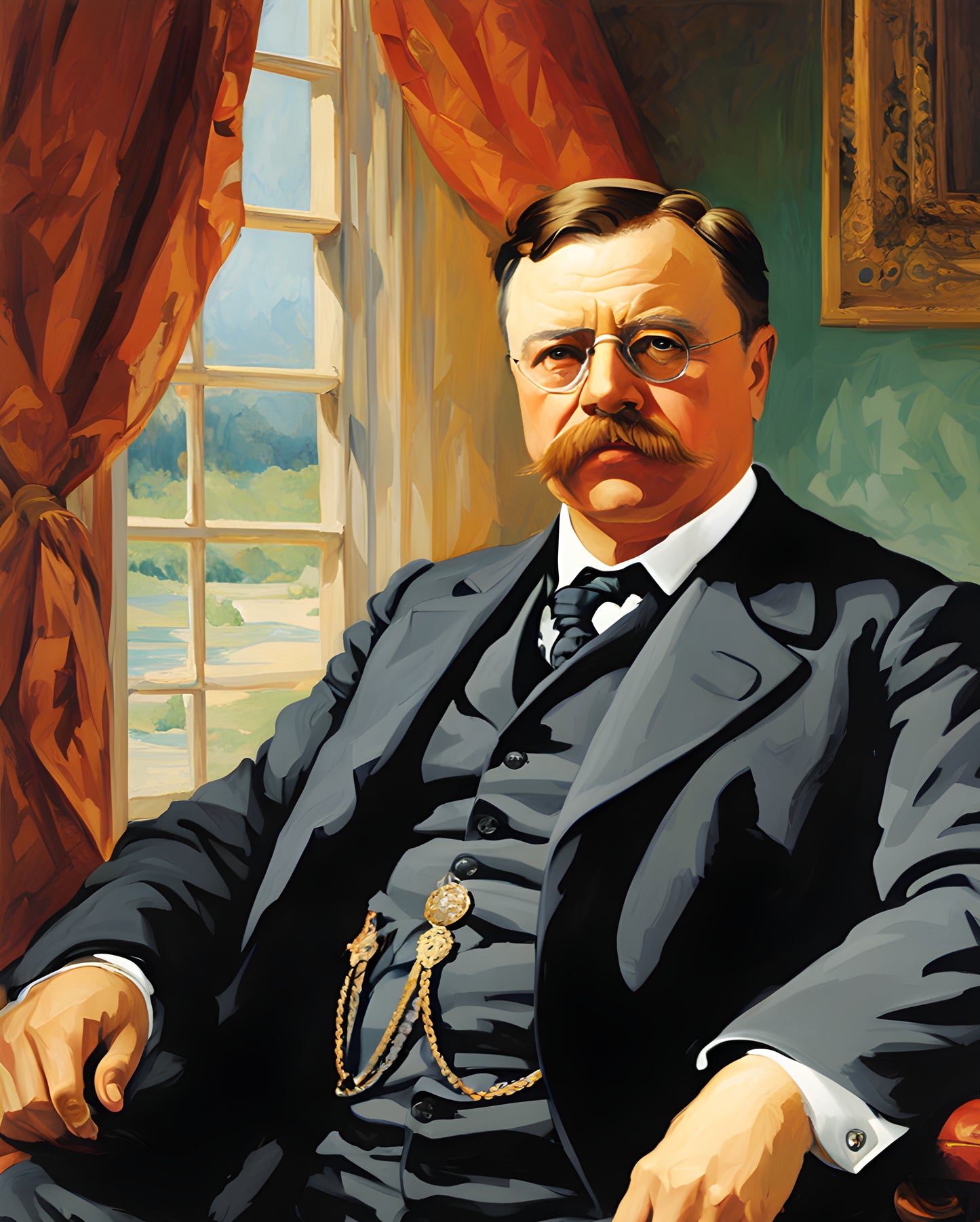 USA Presidential Portraits PD (33) - Teddy Roosevelt - Van-Go Paint-By-Number Kit