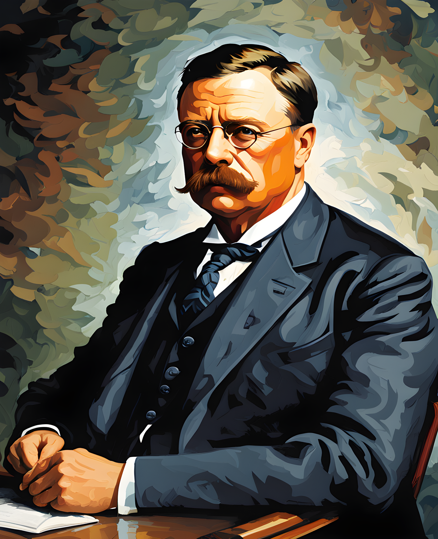 USA Presidential Portraits PD (28) - Teddy Roosevelt - Van-Go Paint-By-Number Kit