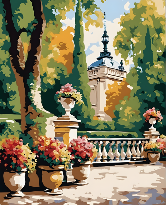 Paris Collection OD (12) - Terrace in the Luxembourg Garden - Van-Go Paint-By-Number Kit