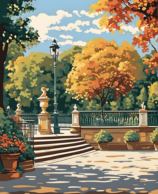 Paris Collection OD (10) - Terrace in the Luxembourg Garden - Van-Go Paint-By-Number Kit