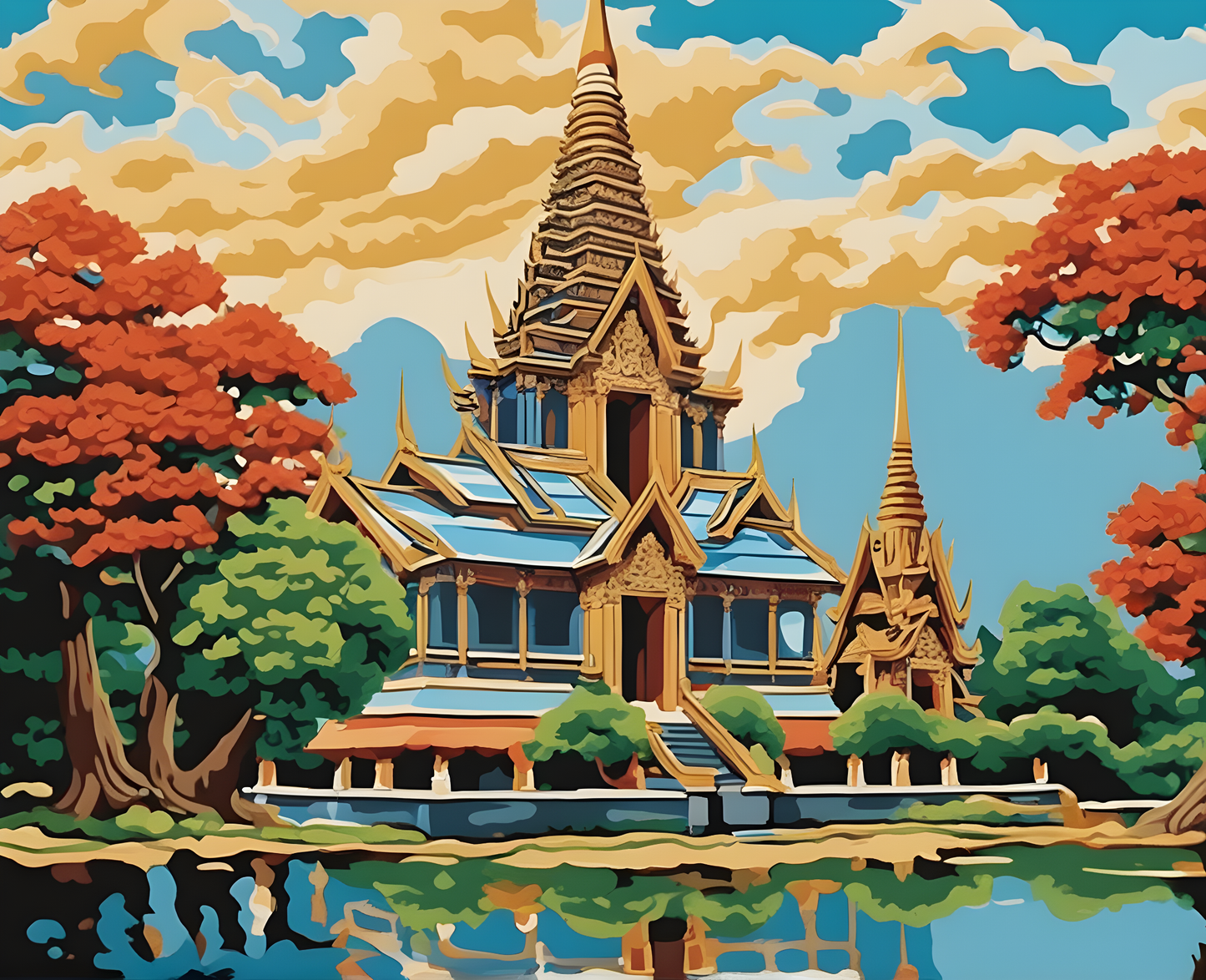 Thai Temple - Van-Go Paint-By-Number Kit