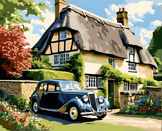 Thatched Cottage, Wiltshire, England - Van-Go Paint-By-Number Kit