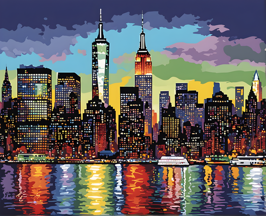 Manhattan Skyline PD (3) - Van-Go Paint-By-Number Kit