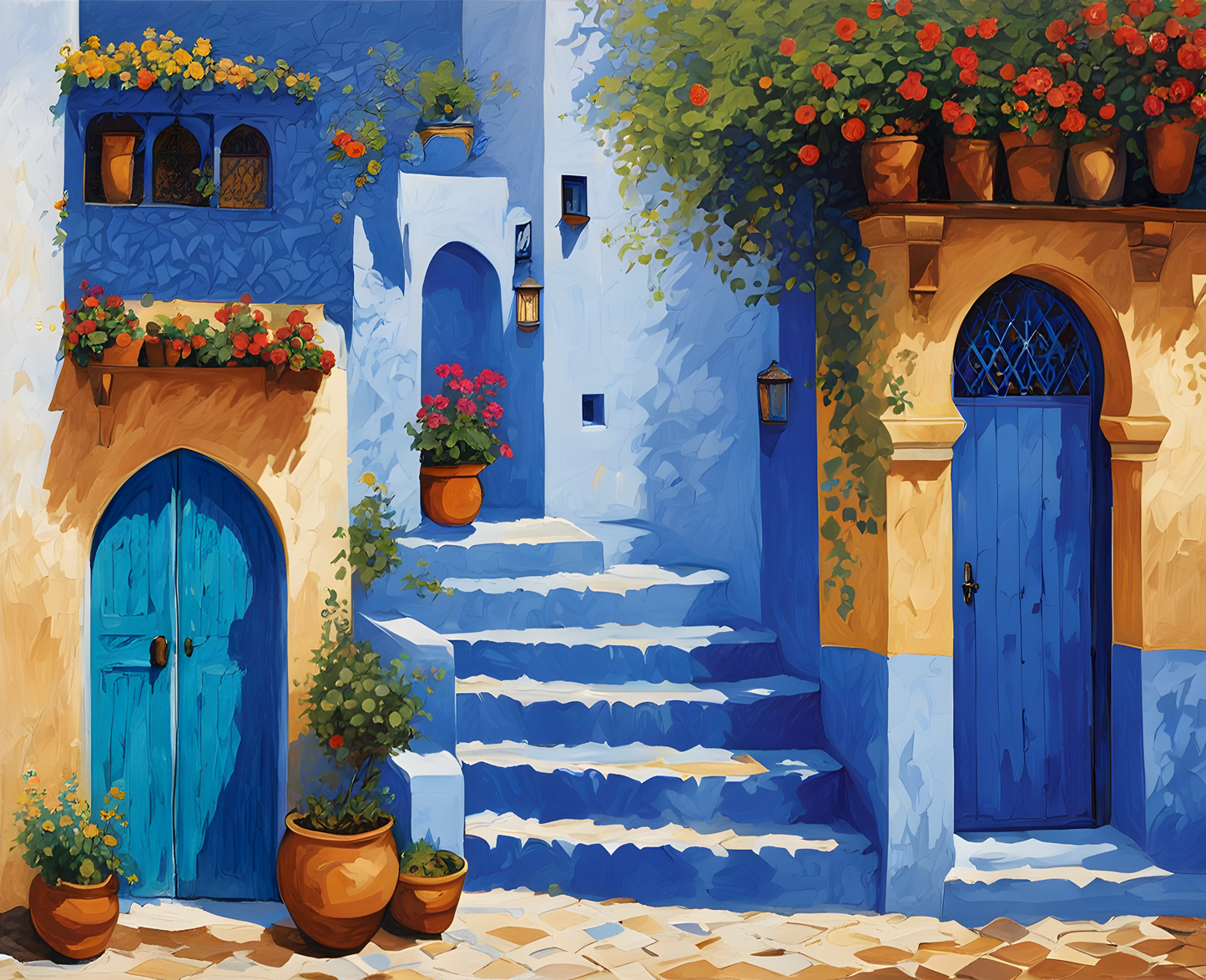 Morocco Collection PD (75) - The Blue Medina of Chefchaouen, Chefchaouen - Van-Go Paint-By-Number Kit
