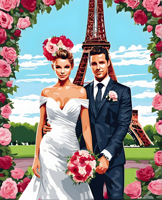 The Bride and Groom of the Eiffel Tower (3) - Van-Go Paint-By-Number Kit