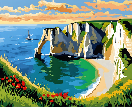 The cliffs at Étretat (2) - Van-Go Paint-By-Number Kit