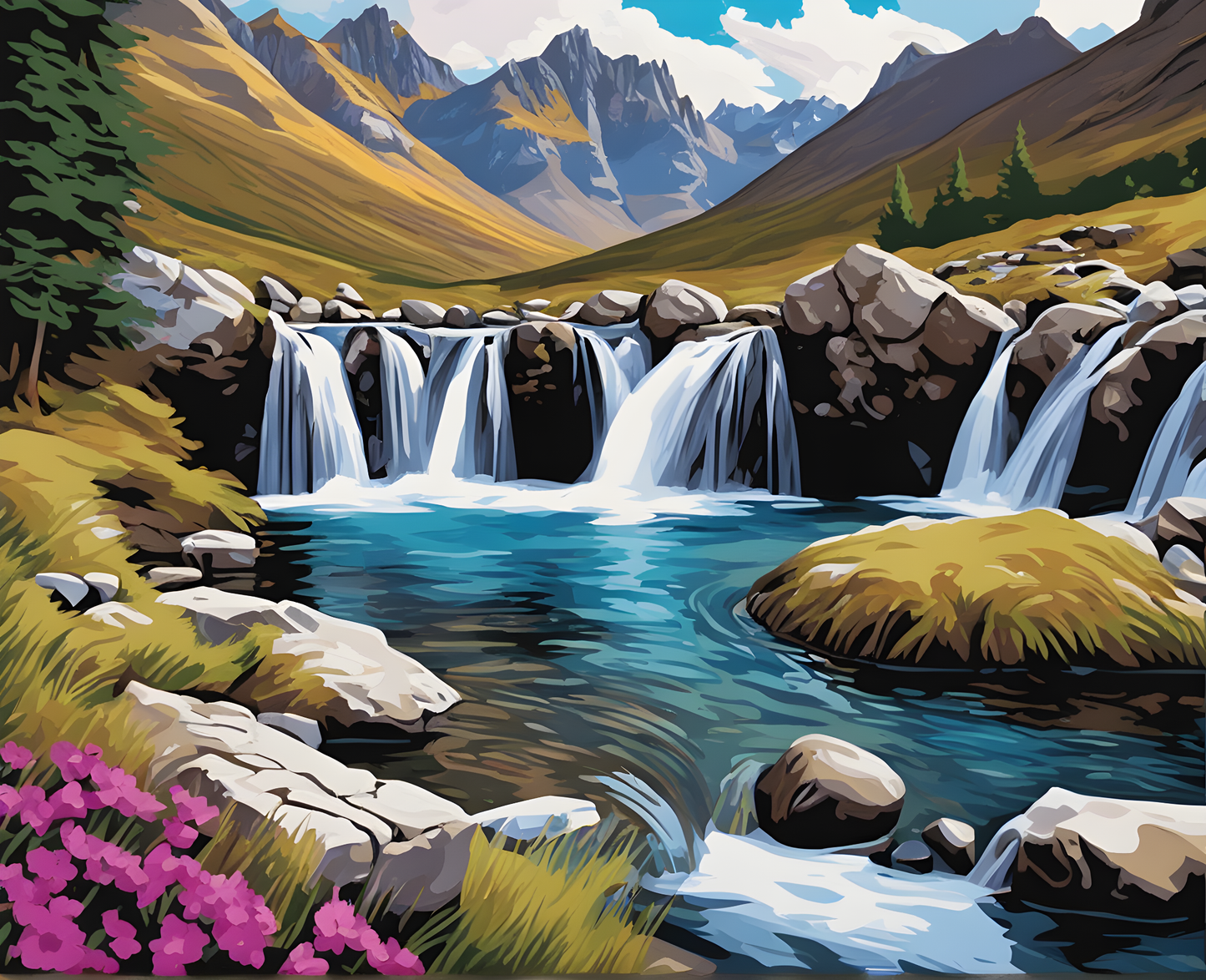 Amazing Places OD (471) - The Fairy Pools. Isle of Skye, Scotland - Van-Go Paint-By-Number Kit