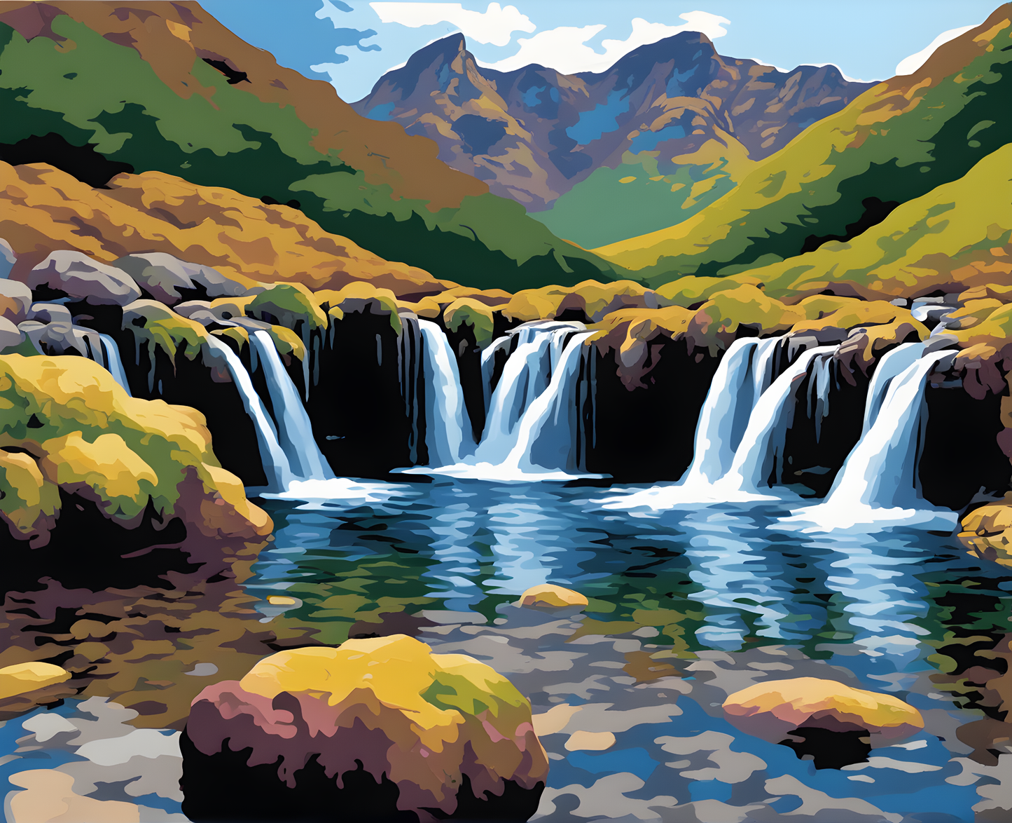 Amazing Places OD (311) - The Fairy Pools. Isle of Skye, Scotland - Van-Go Paint-By-Number Kit