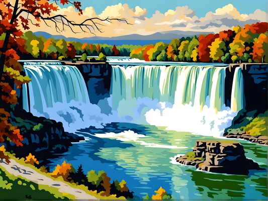 Niagara Falls Collection PD (19) - The Falls of Niagara From the Canada side - Van-Go Paint-By-Number Kit