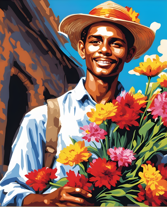The Flower Seller (2) - Van-Go Paint-By-Number Kit
