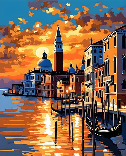 The Golden Skies of Venice - Van-Go Paint-By-Number Kit