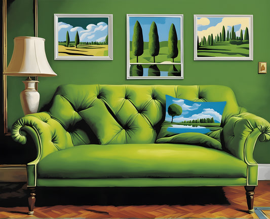 a Green Cushion (3) - Van-Go Paint-By-Number Kit