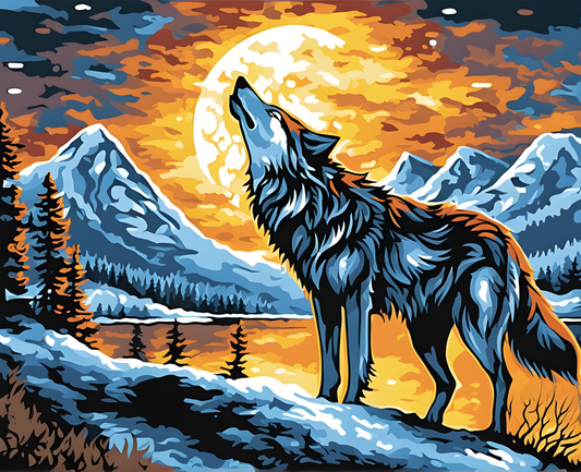 The howl of the wolf (1) - Van-Go Paint-By-Number Kit