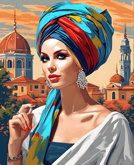 The lady with the turban (2) - Van-Go Paint-By-Number Kit