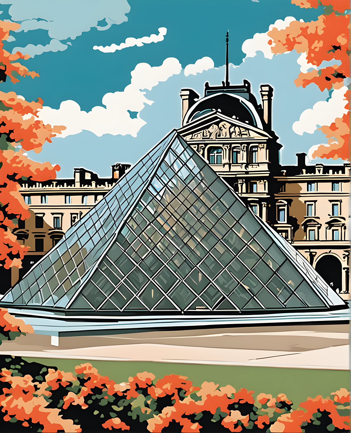 Paris Collection OD (52) - The Louvre - Van-Go Paint-By-Number Kit