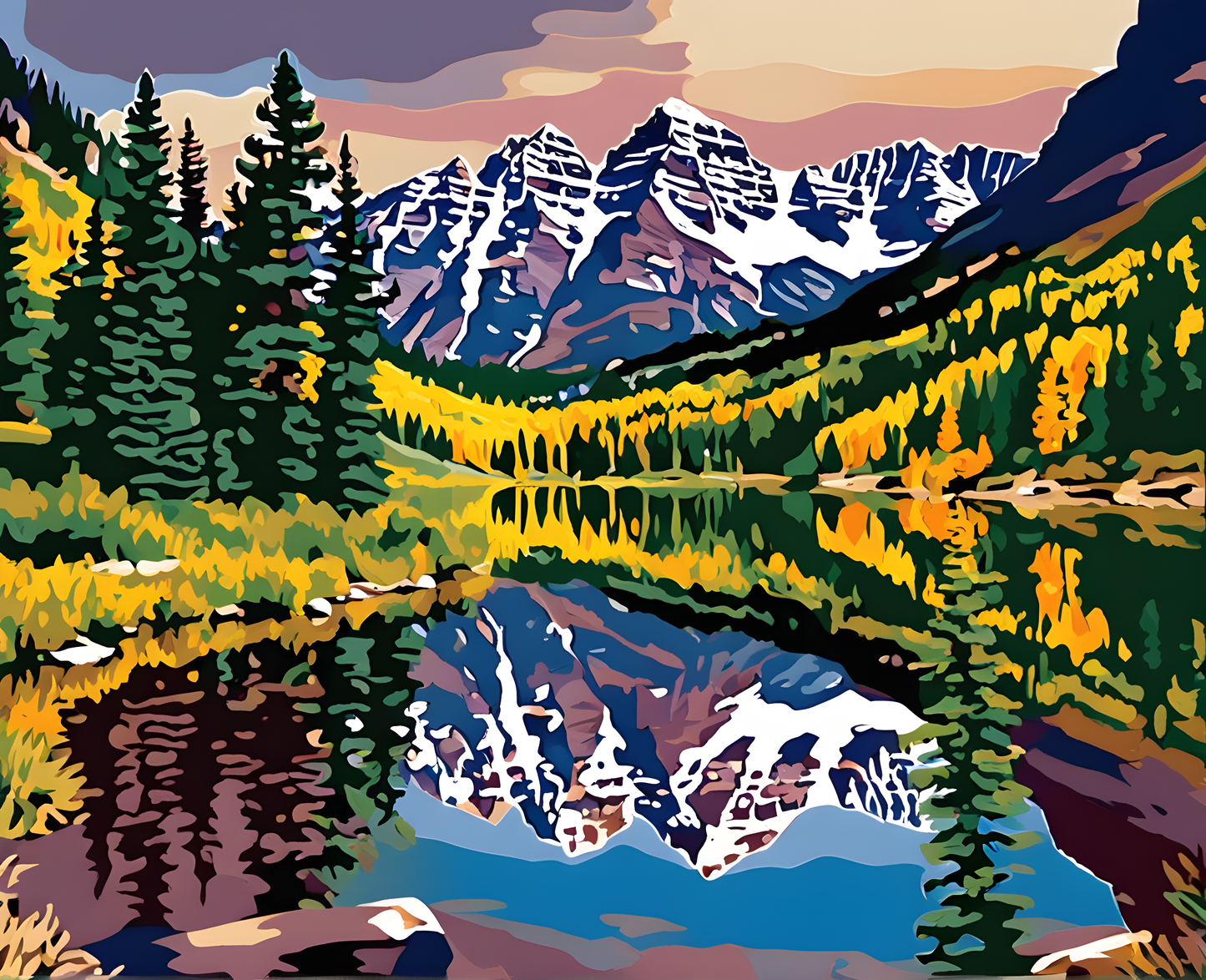 Amazing Places OD (449) - The Maroon Bells, Colorado - Van-Go Paint-By-Number Kit