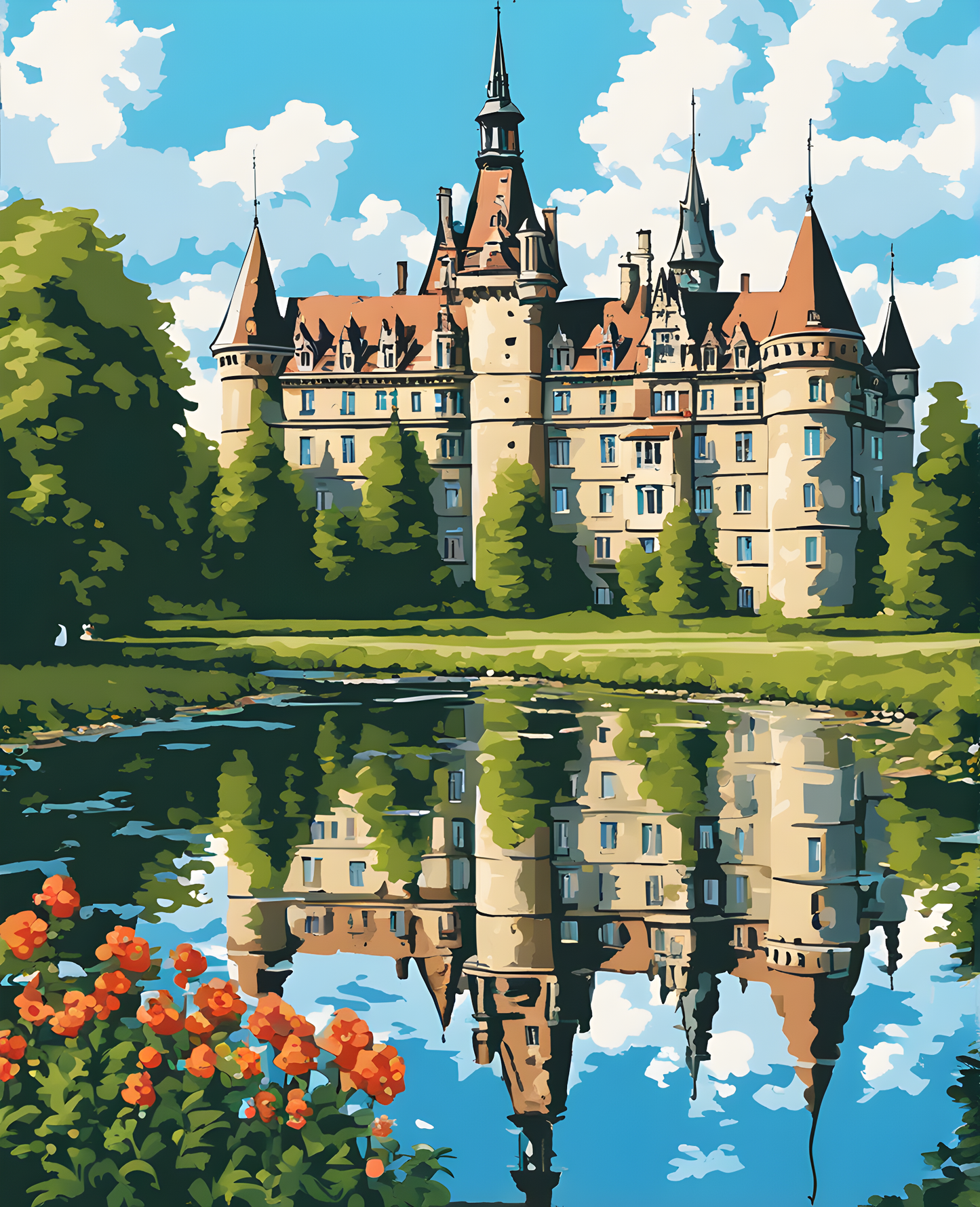 The Moszna Castle, Poland - Van-Go Paint-By-Number Kit