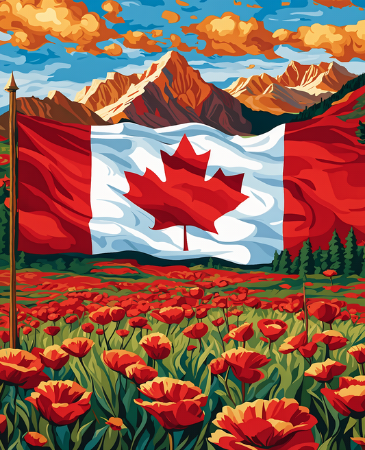 Canada Collection - National Flag of Canada (57) - Van-Go Paint-By-Number Kit
