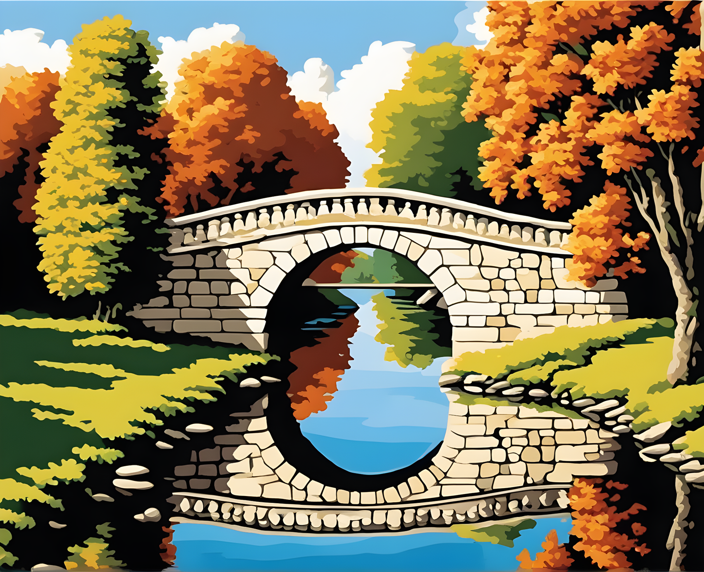 The Old Stone Bridge - Van-Go Paint-By-Number Kit