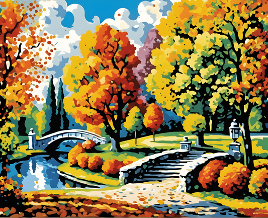 The Park on a Fall Day - Van-Go Paint-By-Number Kit
