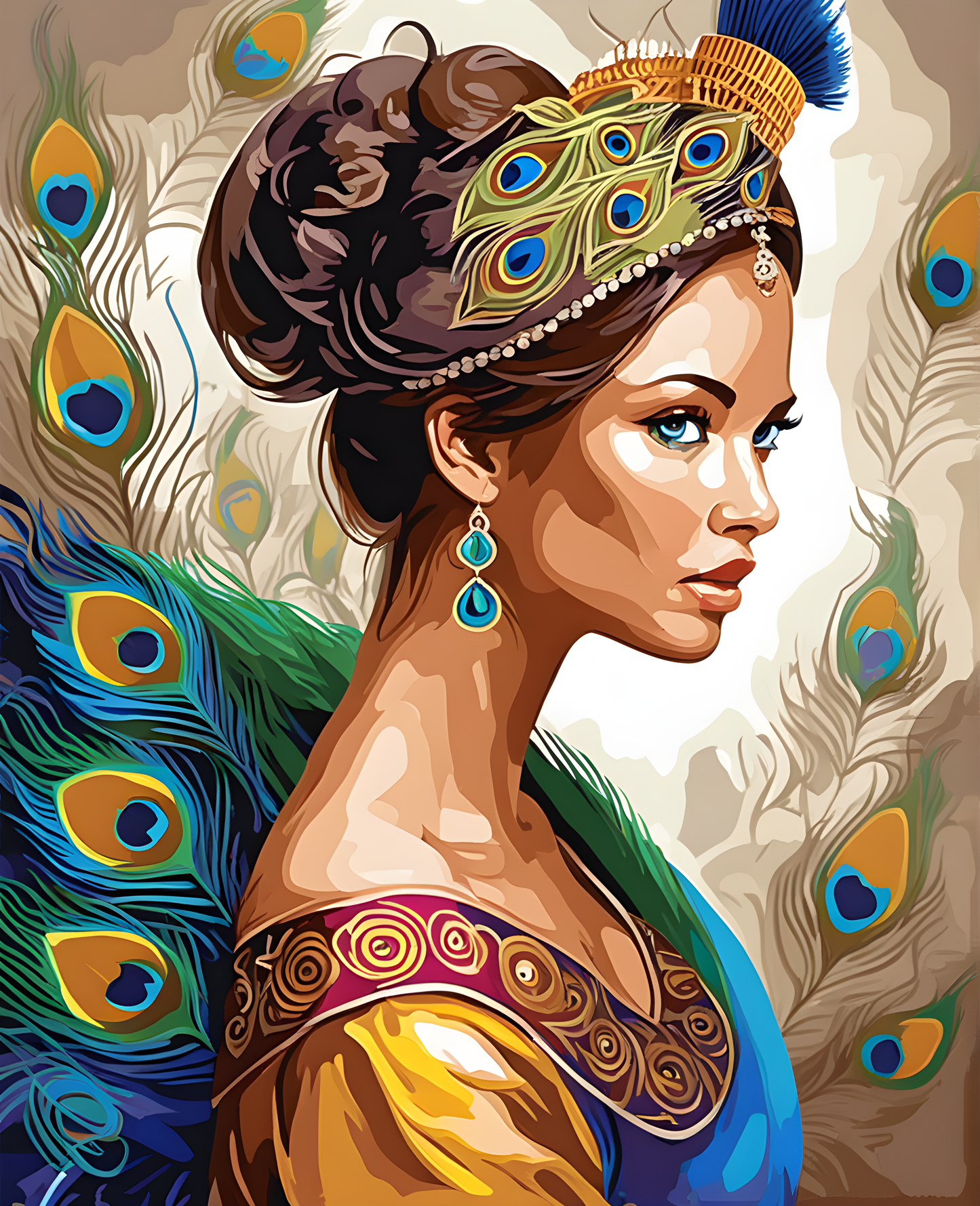 The Peacock Woman (1) - Van-Go Paint-By-Number Kit