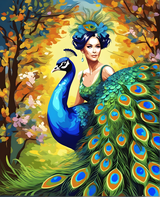 The Peacock Woman (2) - Van-Go Paint-By-Number Kit