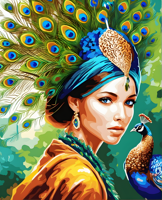 The Peacock Woman (3) - Van-Go Paint-By-Number Kit