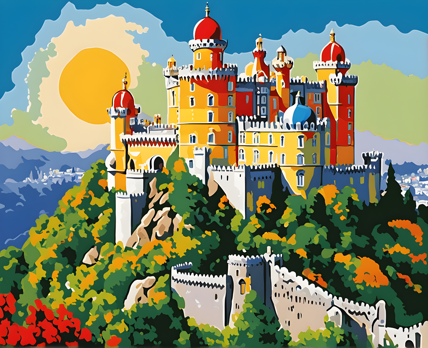 The Pena Palace, Portugal - Van-Go Paint-By-Number Kit