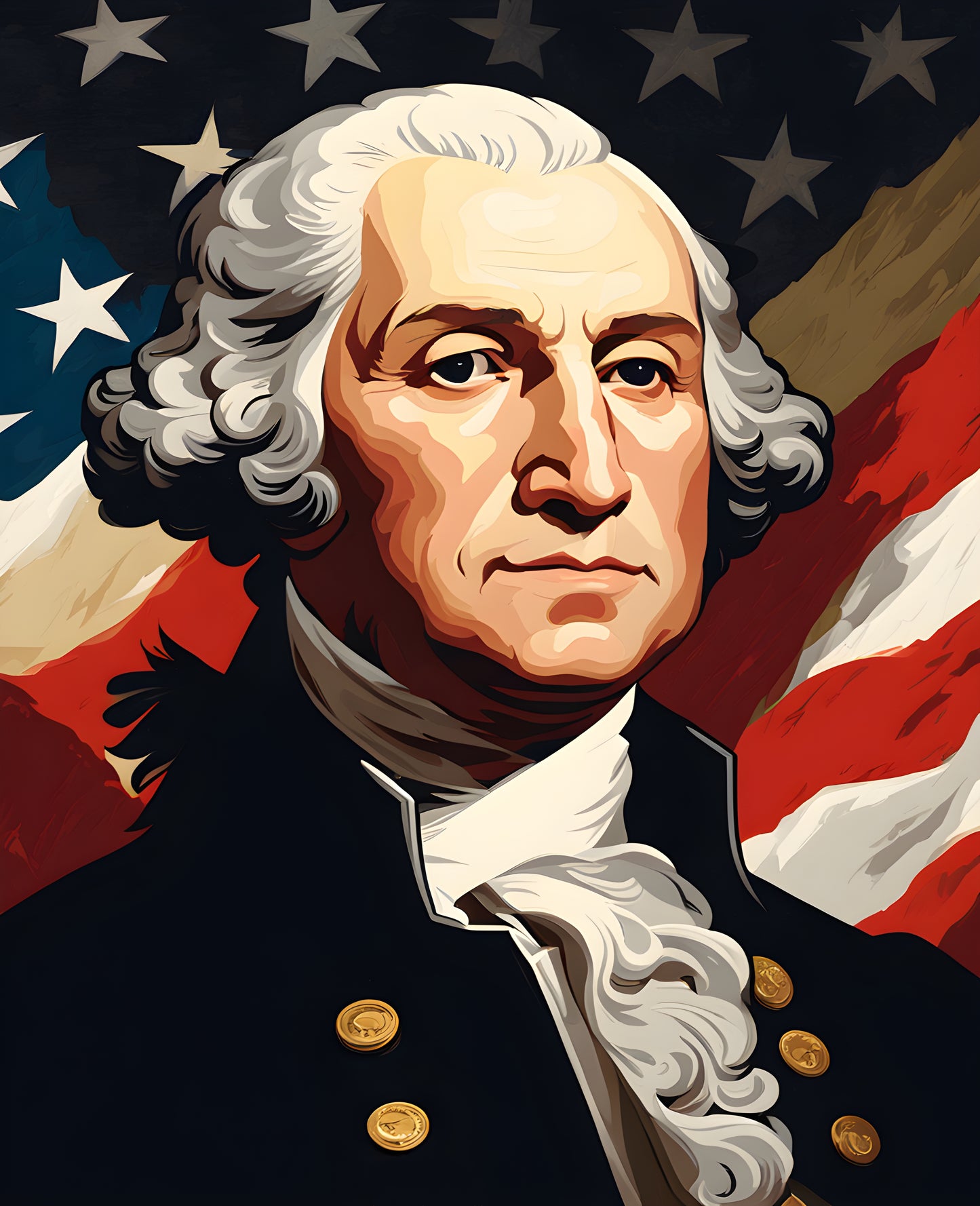 USA Presidential Portraits PD (14) - George Washington - Van-Go Paint-By-Number Kit