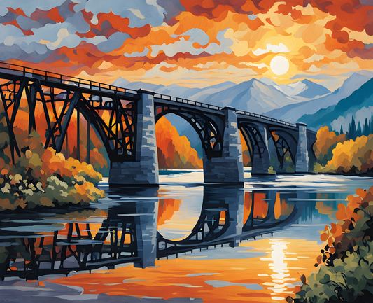 The Railroad Bridge - Van-Go Paint-By-Number Kit