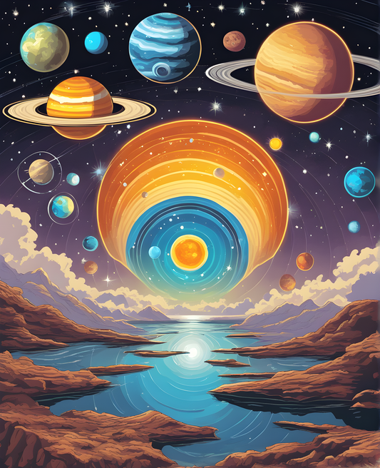 The Solar System (2) - Van-Go Paint-By-Number Kit
