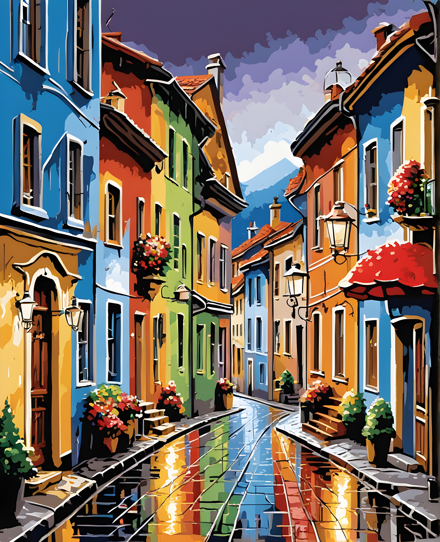 The Town, Washed by the Rain PD - Van-Go Paint-By-Number Kit