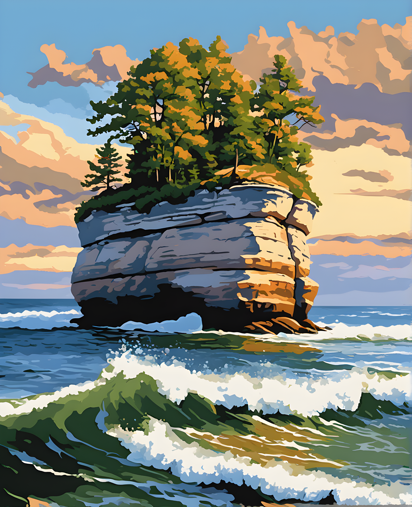 Turnip Rock in Michigan (2) - Van-Go Paint-By-Number Kit
