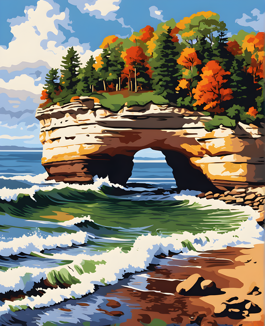 Turnip Rock in Michigan (1) - Van-Go Paint-By-Number Kit