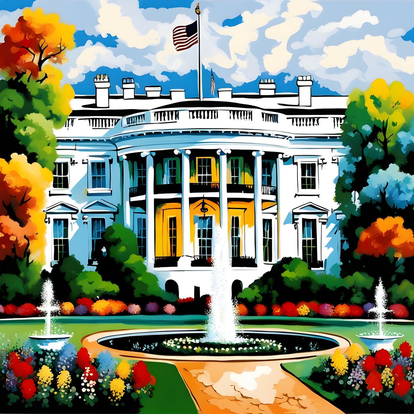 The White House (2) - Van-Go Paint-By-Number Kit