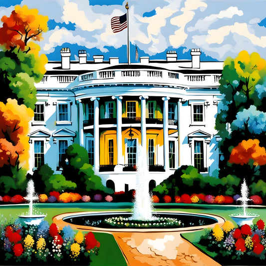 The White House (2) - Van-Go Paint-By-Number Kit