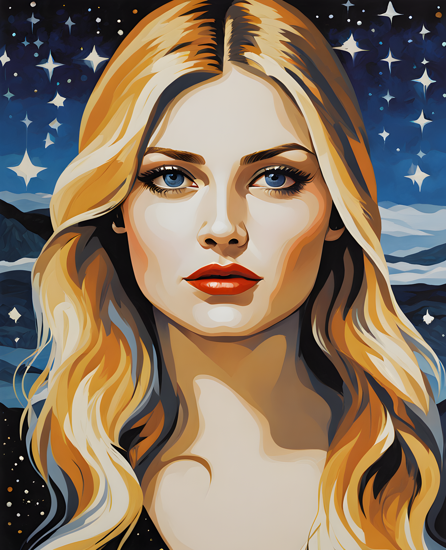 The Woman Who Picks Stars Collection PD (9) - Van-Go Paint-By-Number Kit