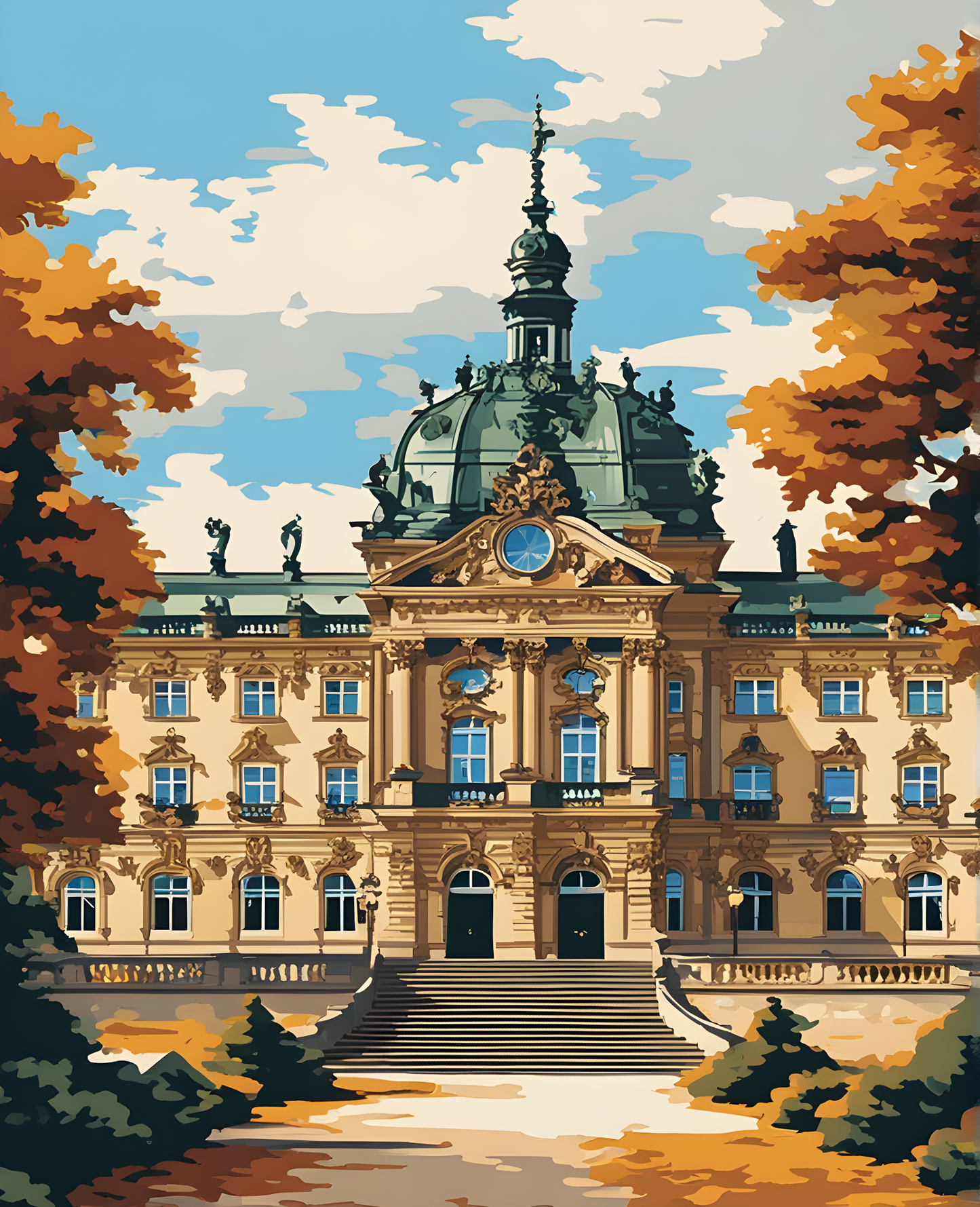 The Zwinger Palace, Dresden (1) - Van-Go Paint-By-Number Kit