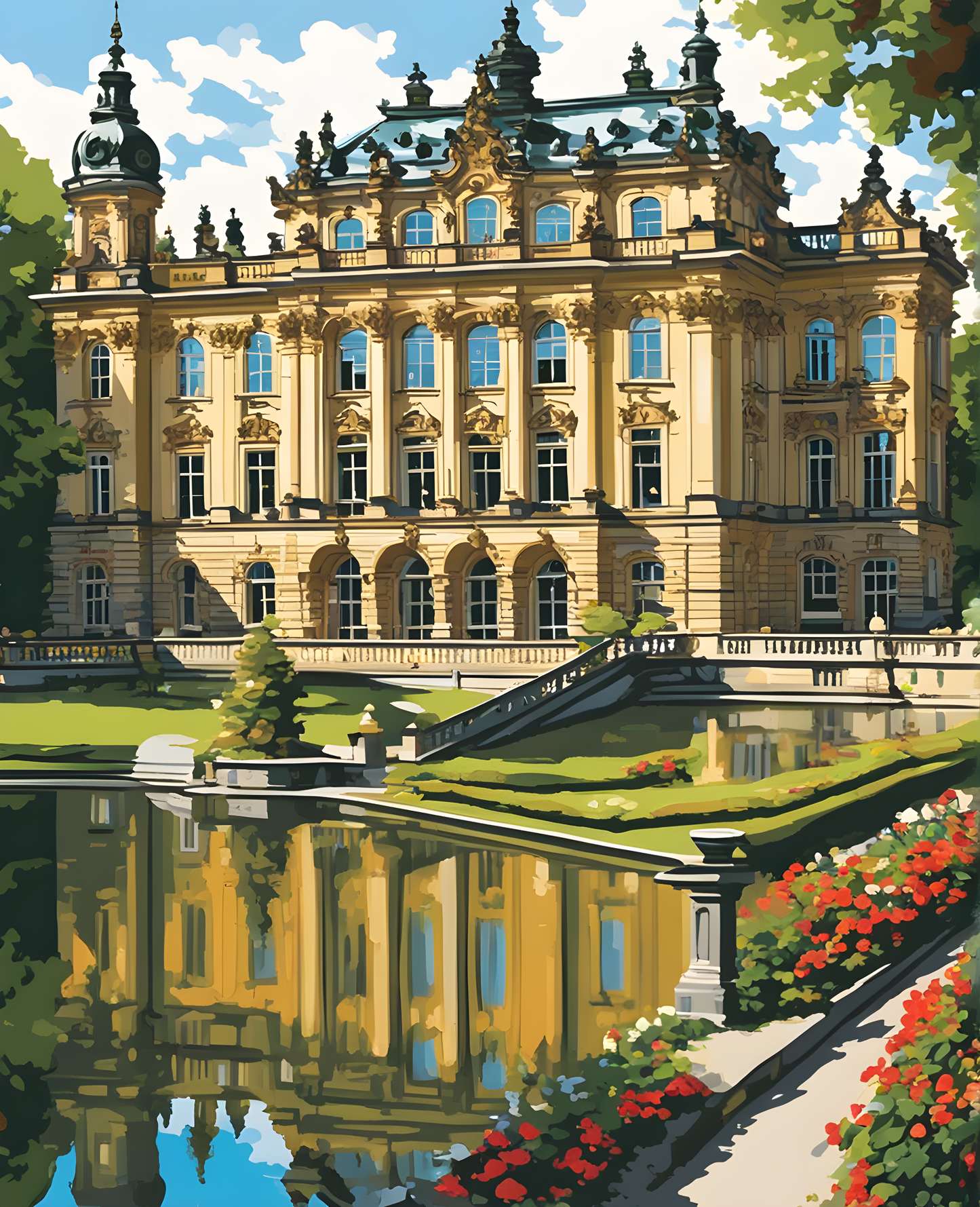 The Zwinger Palace, Dresden (2) - Van-Go Paint-By-Number Kit