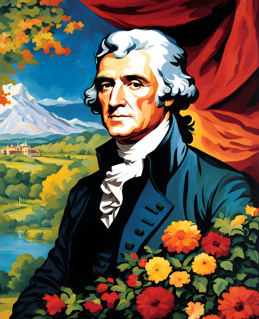 USA Presidential Portraits PD (18) - Thomas Jefferson - Van-Go Paint-By-Number Kit
