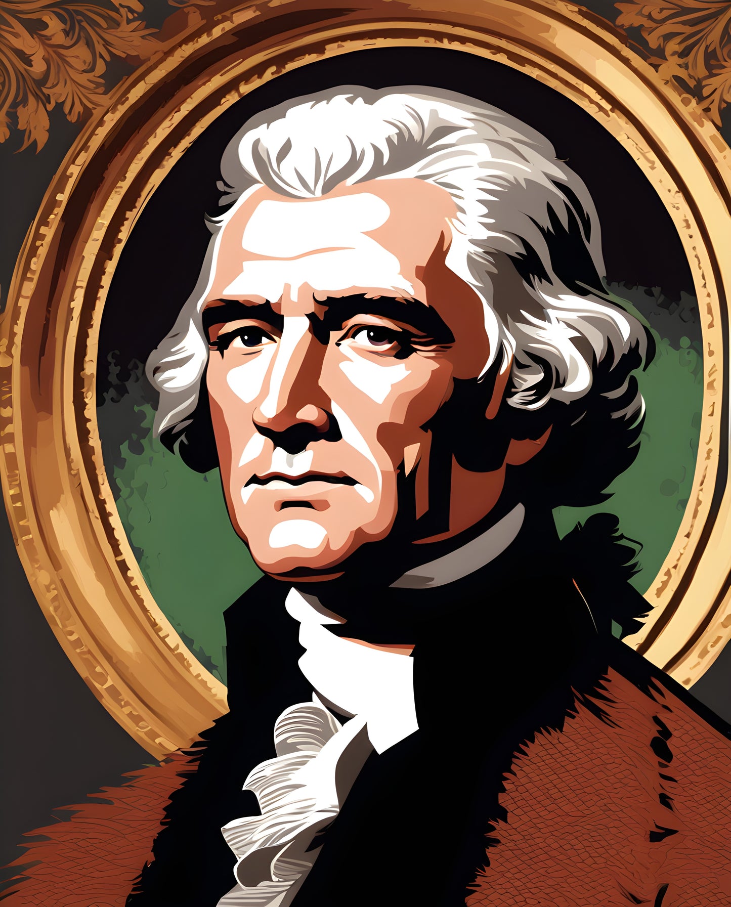 USA Presidential Portraits PD (19) - Thomas Jefferson - Van-Go Paint-By-Number Kit