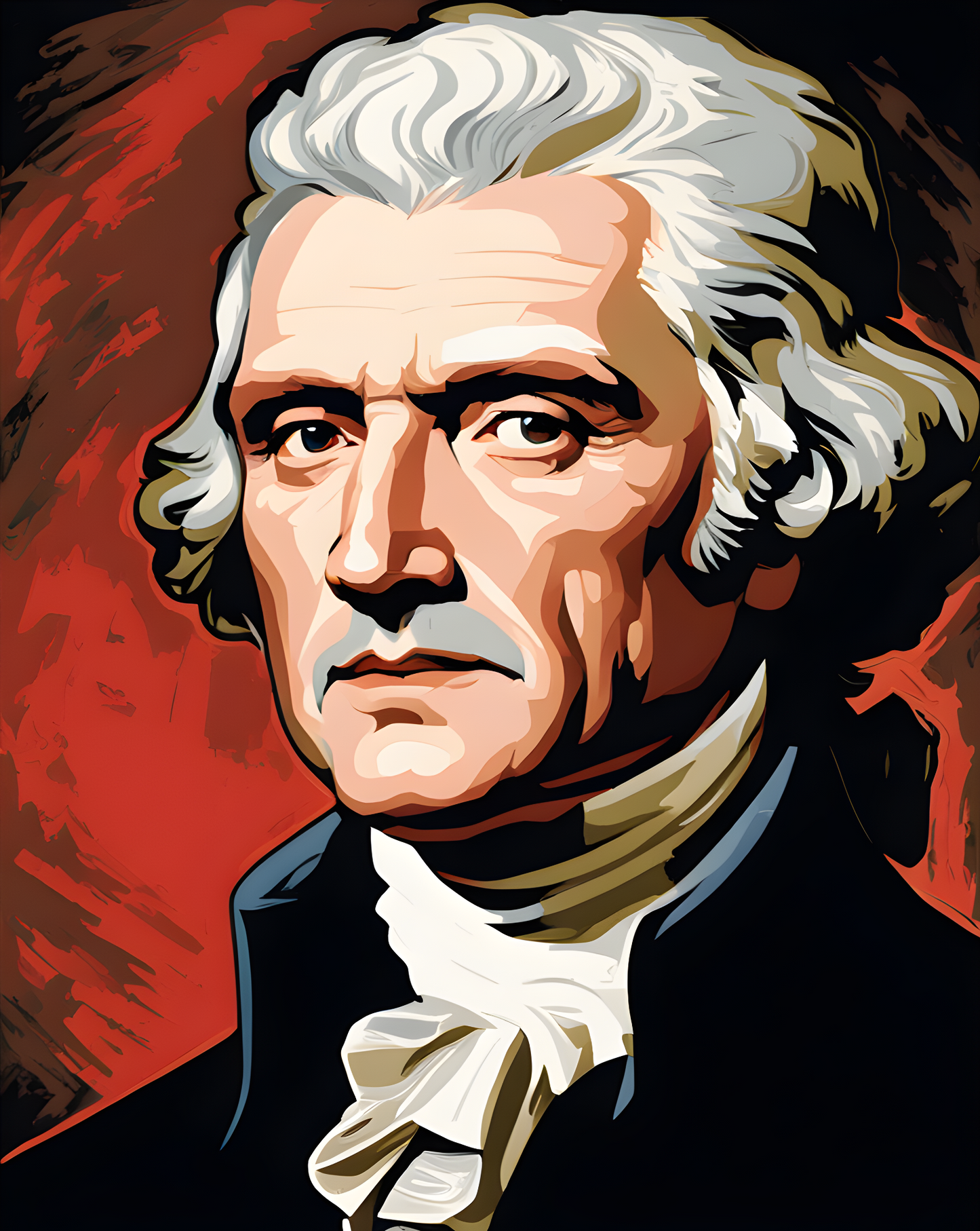 USA Presidential Portraits PD (22) - Thomas Jefferson - Van-Go Paint-By-Number Kit