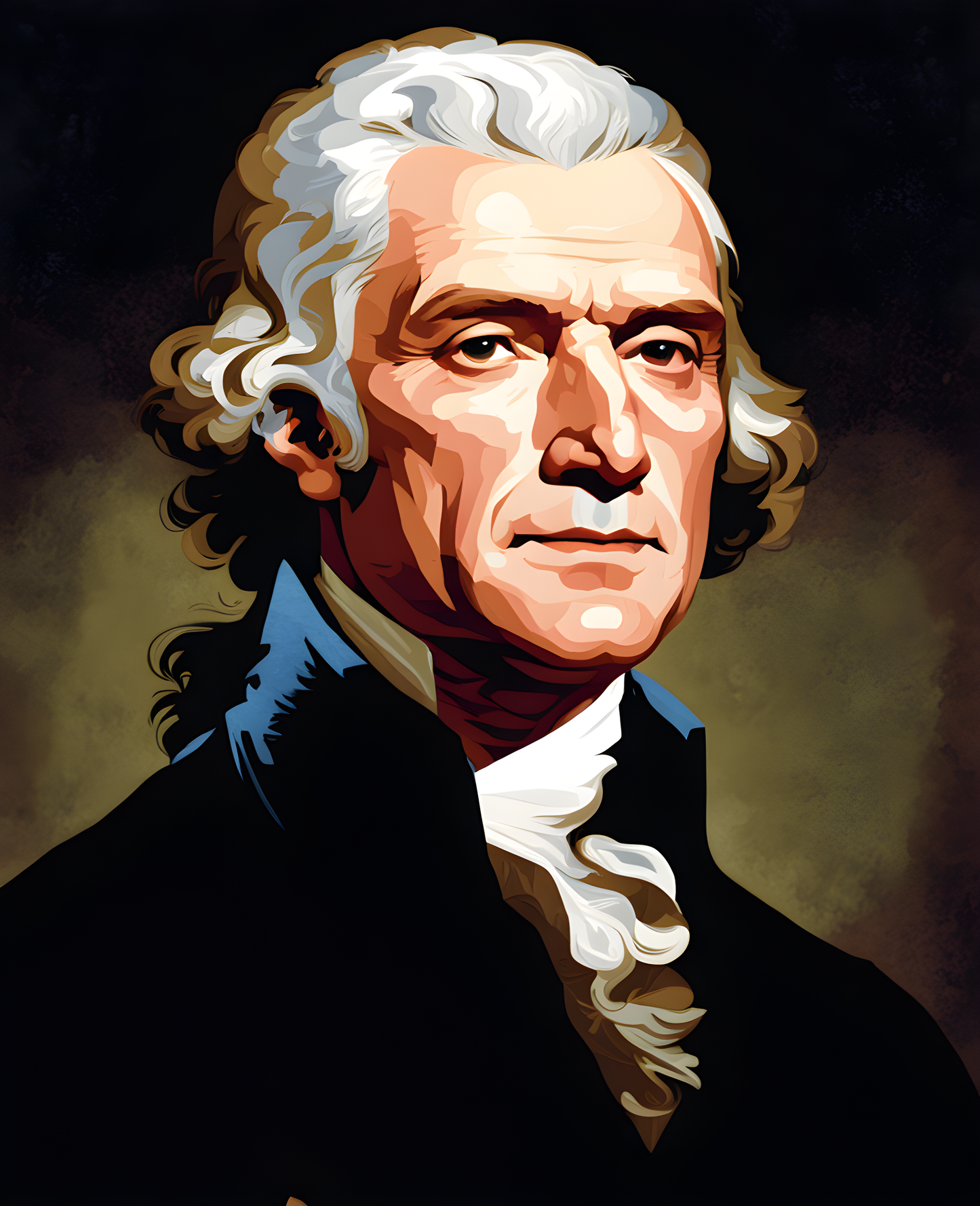 USA Presidential Portraits PD (21) - Thomas Jefferson - Van-Go Paint-By-Number Kit