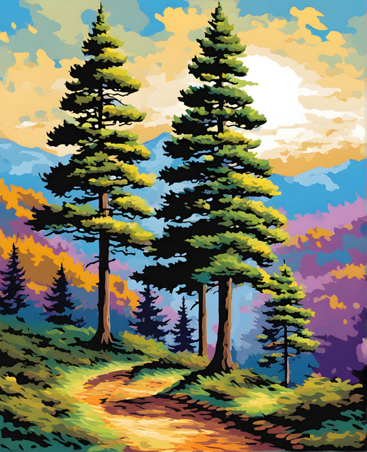 Three pines - Van-Go Paint-By-Number Kit