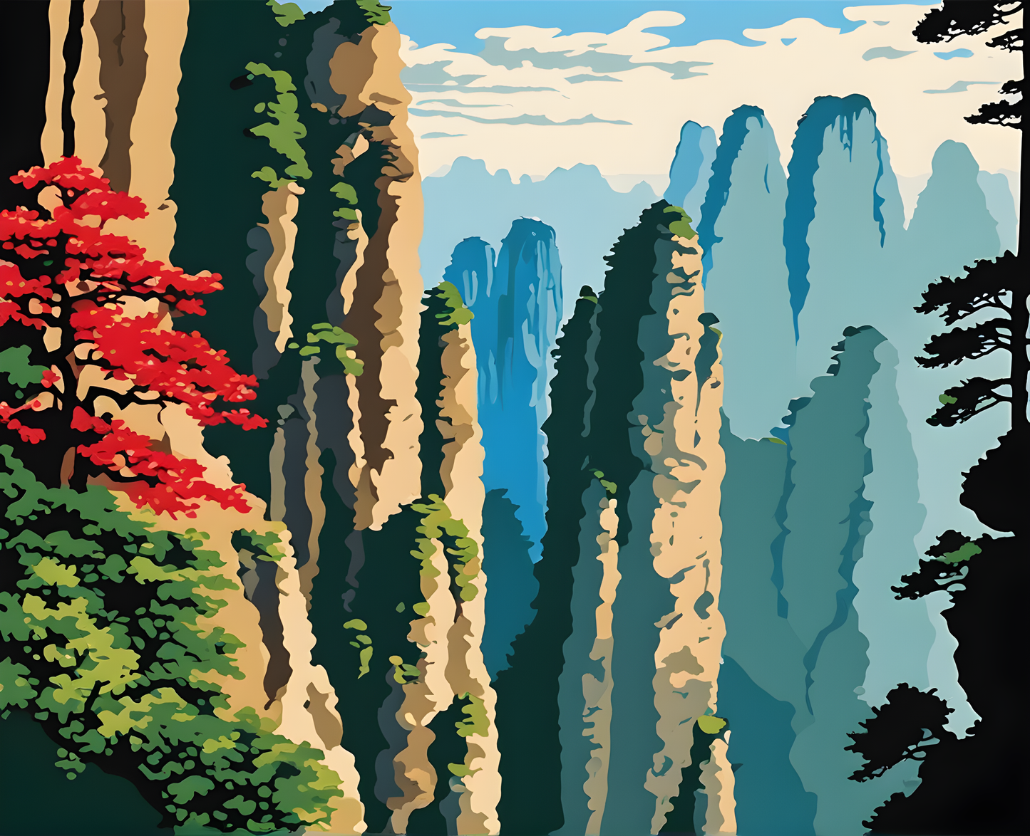 Amazing Places OD (318) - Tianzi Mountains, China - Van-Go Paint-By-Number Kit